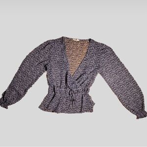 Elegant Floral V-Neck Blouse